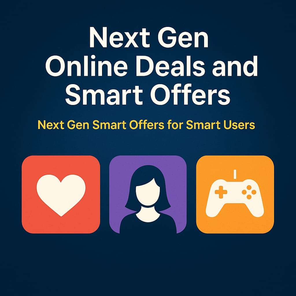 "next gen smart online deals banner with icons .