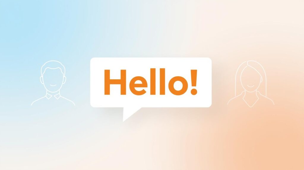 A graphic showing a successful connection between two people, with tips on how to start the first chat in online dating.